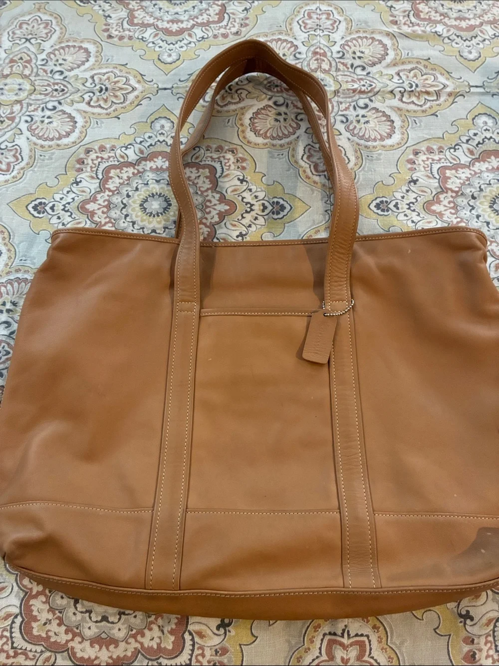 Coach Leather Tote Bag in Cognac Brown - Classic Carryall